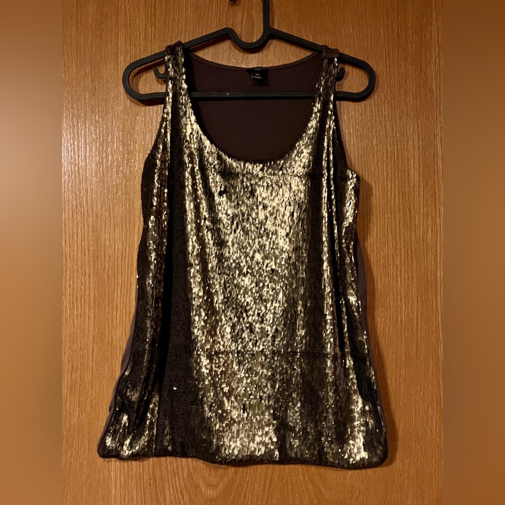 Ann Taylor bronze sequin tank.
